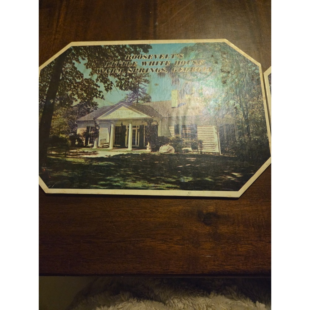 vintage hot plate holders set includes two featuring Roosevelt's little white ho